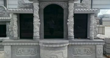 运城 芝麻灰高档墓碑，土墓，可定制