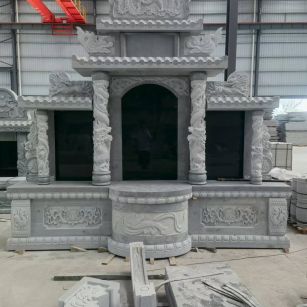 运城 芝麻灰高档墓碑，土墓，可定制