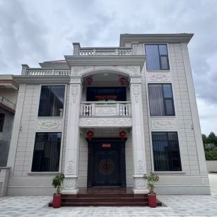 运城 芝麻白石材别墅干挂案例展示