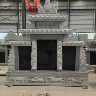 运城 芝麻灰高档墓碑、土墓，一套也支持定做