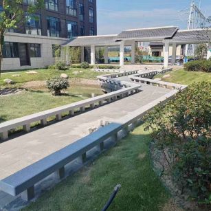 运城 芝麻灰小区坐凳&栏杆安装效果