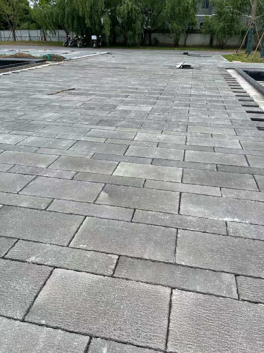 运城 工地仿古石铺装现场实拍