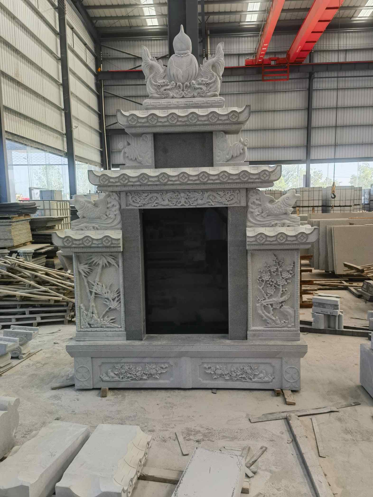 运城 芝麻灰高档墓碑、土墓，一套也支持定做