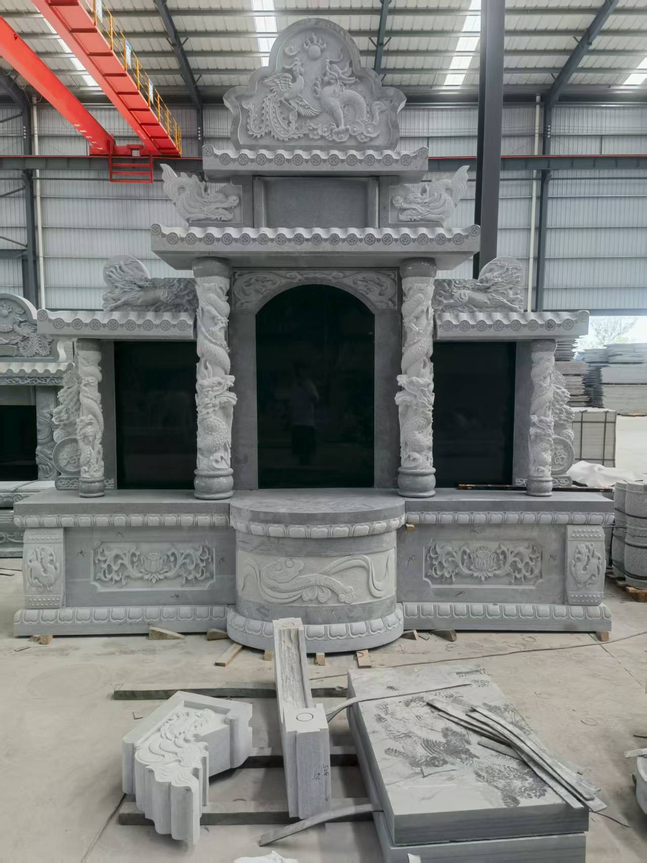 运城 芝麻灰高档墓碑，土墓，可定制